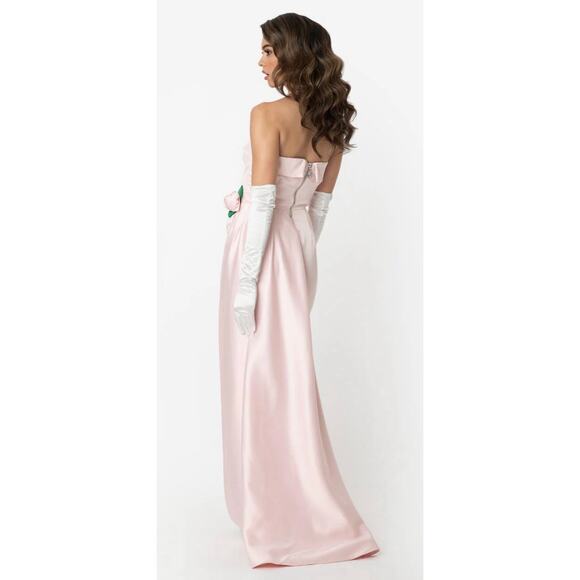 Unique Vintage Barbie Pink Satin Strapless Enchanted Evening Gown 1X NWOT - Picture 2 of 6